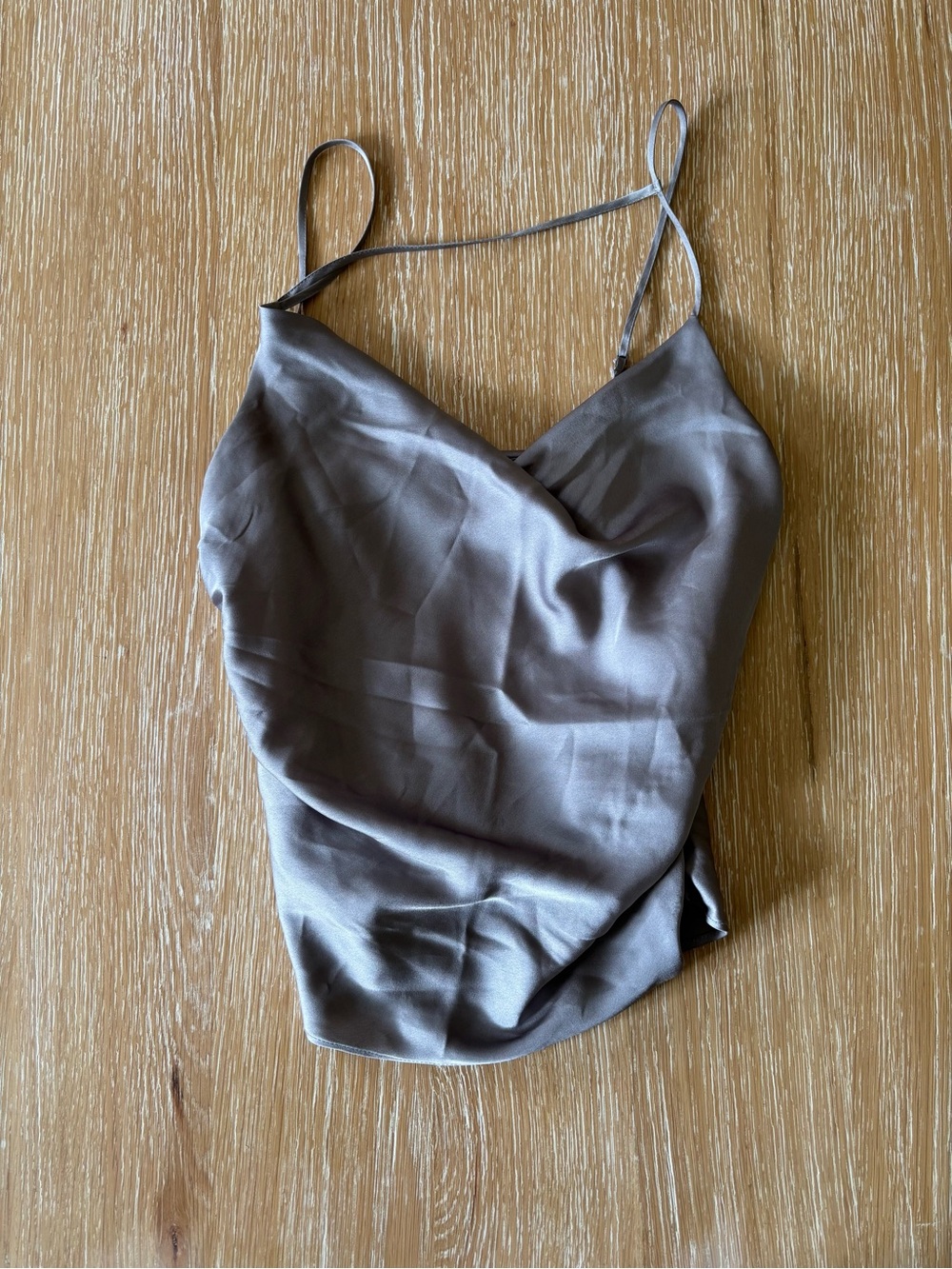 Abercrombie & Fitch Silver Satin Cowl Camisole
